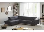 Ecksofa OTTO HOME "Astra L-Form, B: 286 cm", grau (lava), B:286cm T:236cm, 100% Polyester (PES), Sofas, Ecksofa, mit Kopfteilverstellung, optional Schlaffunktion & Bettkasten