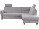 Ecksofa HOME AFFAIRE "Palmera, L-Form, B: 236 cm, Bettfunktion & Bettkasten wählbar", silber, B:236cm H:89cm T:212cm, 100% Polyester;Struktur (100% Polyester);Luxus-Microfaser in Lederoptik (100% Polyester), Sofas, Ecksofa, Federkern-Polsterung, Sitzhöhe 48 cm, handgefertigt, stilvolles Design