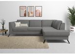 Ecksofa SIT & MORE "Olsen L-Form", grau, B:248cm H:88cm T:201cm, 98% Polyester 2%Polyamid, Sofas, Ecksofa, inklusive Sitztiefenverstellung, optional Schlaffunktion, 15cm hoch