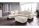 Ecksofa OTTO HOME "Cornwall L-Form", beige (natur), B:283cm H:84cm T:253cm, Struktur fein (100% Polyester);Luxus-Microfaser weich (90% Polyester, 10% Polyamid), Sofas, Ecksofa, mit Sitztiefenverstellung, Schlaffunktion & Kopfteilverstellung
