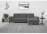 Ecksofa SIT & MORE "Westham L-Form", grau, B:275cm H:88cm T:172cm, 90% Polyester 10% Polyamid, Sofas, Ecksofa, Recamiere, mit oder ohne Schlaffunktion, Bettkasten, Füße wengefarben
