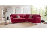 Ecksofa OTTO HOME "Cardoso L-Form", rot (bordeaux), B:260cm H:90cm T:230cm, Luxus-Microfaser ALTARA NUBUCK (100% Polyester);Luxus-Microfaser weich (90% Polyester, 10% Polyamid);Struktur (52%Polyester, 35% Acryl, 13%Cotton);Luxus-Microfaser Lederoptik (100% Polyester), Sofas, Ecksofa, mit Trapezecke für mehr Sitzkomfort, wahlweise auch mit Schlaffunktion