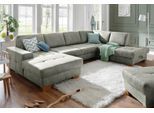 Wohnlandschaft OTTO HOME "Puccini U-Form", grau (hellgrau), B:340cm H:86cm T:224cm, Luxus-Microfaser (100% Polyester);Luxus-Microfaser ALTARA NUBUCK (100% Polyester);Luxus-Microfaser Lederoptik (100% Polyester), Sofas, Wohnlandschaft, mit Federkern, Sitztiefenverstellung, Kontrastnaht