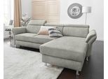 Ecksofa SIT & MORE "Avignon L-Form", grau (hellgrau), B:259cm H:97cm T:172cm, Flachgewebe (90% Polyester, 10% Polyamid);Luxus-Microfaser (100% Polyester);Struktur (100% Polyester), Sofas, Ecksofa, Kopfteilverstellung, wahlweise mit Schlaffunktion und Bettkasten