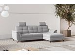 Ecksofa SIT & MORE "Zora", grau (hellgrau), B:262cm H:92cm T:164cm, 95% Polyester 5% Polyamid, Sofas, Ecksofa, wahlweise mit Schlaffunktion und Bettkasten