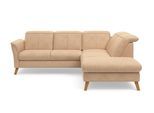 Ecksofa SIT & MORE "Romero L-Form", braun (macchiato), B:250cm H:91cm T:220cm, 100% Polyester, Sofas, Ecksofa, wahlweise mit oder ohne TV-Funktion, Schlaffunktion, Bettkasten