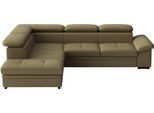 Ecksofa SIT & MORE "Viola, L-Form, Leder, B: 249 cm", braun (olive), B:249cm H:73cm T:226cm, Sofas, Ecksofa, optional mit Schlaffunktion
