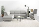 Ecksofa SIT & MORE "Grenoble L-Form mit Federkern", silber, B:247cm H:85cm T:222cm, Sofas, Ecksofa, wahlweise mit Schlaffunktion, Bettkasten, Arm- und Kopfteilverstellung
