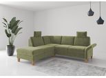 Ecksofa OTTO HOME "Rochelle, L-Form", grün (hellgrün), B:240cm H:90cm T:216cm, 100% Polyester, Sofas, Ecksofa, wahlweise mit Armteilverstellung, Schlaffunktion und Bettkasten