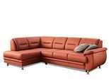 Ecksofa SIT & MORE "Mailand L-Form, B: 250 cm, Komfortsitzhöhe 46 cm", orange (terrakotta), B:250cm H:85cm T:164cm, Luxus-Kunstleder;Kunstleder Softlux;NaturLEDER (echtes Rindleder)/Korpus passendes Kunstleder Softlux;Luxus-Microfaser Altara Nubuck (100% Polyester), Sofas, Ecksofa, mit Schlaffunktion, Eckcouch in Kunstleder & Stoff