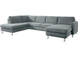 Wohnlandschaft DIE PLANBAR "MP-IN19027 U-Form", blau (ocean), B:346cm H:82cm T:220cm, 100% Polyester, Sofas, Wohnlandschaft, wahlweise mit Schlaffunktion, frei im Raum stellbar