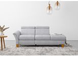 Recamiere OTTO HOME "Lindgren", silber, B:206cm H:84cm T:93cm, 100% Polyester, Sofas, Recamiere, wahlweise motorische TV-Funktion, Bettkasten und Kopfteilverstellung