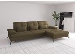 Ecksofa SIT & MORE "Amica, L-Form, inkl. Sitztiefenverstellung & Armteilverstellung", braun (olive), B:279cm H:90cm T:185cm, Sofas, Ecksofa, wahlweise mit Schlaffunktion, Bettkasten und Kopfteilverstellung