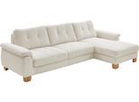 Ecksofa DIE PLANBAR "PP-LA19101 L-Form, Breite 316 cm", weiß (natur), B:316cm H:86cm T:177cm, 88% Polyester;12% Polyamid, Sofas, Ecksofa, wahlweise mit Schlaffunktion und verstellbaren Kopfstützen, in Cord