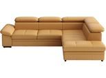 Ecksofa SIT & MORE "Viola, L-Form, Leder, B: 249 cm", beige (curry), B:249cm H:73cm T:226cm, Sofas, Ecksofa, optional mit Schlaffunktion