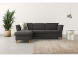 Ecksofa HOME AFFAIRE "Trelleborg L-Form", grau (fango), B:249cm H:86cm T:162cm, 100% Polyester, Sofas, Ecksofa, Federkern-Polsterung, wahlweise mit Schlaffunktion und Bettkasten