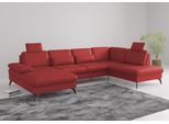Wohnlandschaft SIT & MORE "Morris Jubi", rot (feuerrot), B:335cm H:82cm T:212cm, Sofas, Wohnlandschaft, wahlweise mit Armteilverstellung, Schlaffunktion & Bettkasten