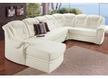 Wohnlandschaft SIT & MORE "Bellevue U-Form", weiß (altweiß), B:327cm H:94cm T:217cm, PRIMABELLE-Microfaser (100% Polyester);SOFTLUX-Kunstleder;NaturLEDER (echtes Rindsleder), Sofas, Wohnlandschaft, wahlweise mit Schlaffunktion