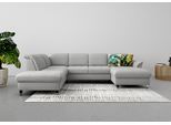 Wohnlandschaft SIT & MORE "Maggiore U-Form", grau, B:312cm T:224cm, 95% Polyester, 5% Polyamid, Sofas, Wohnlandschaft, wahlweise mit Kopfteilverstellung, Schlaffunktion und Stauraum