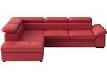 Ecksofa SIT & MORE "Viola L-Form, B: 249 cm, Arm- & Kopfteilverstellung", beige (feuerrot), B:249cm H:73cm T:226cm, Sofas, Ecksofa, optional Schlaffunktion, Sofa mit Komfortsitz in Leder