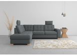 Ecksofa SIT & MORE "Quincy L-Form", grau (dunkelgrau), B:249cm H:82cm T:213cm, Sofas, Ecksofa, wahlweise mit Schlaffunktion und Bettkasten