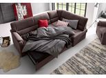 Ecksofa SIT & MORE "Pisa L-Form", braun (dunkelbraun), B:245cm H:89cm T:161cm, NaturLEDER (echtes Rindsleder), Korpus in Kunstleder SOFTLUX;Luxus-Microfaser (90% Polyester, 10% Polyamid);Struktur (100% Polyester);Luxus-Microfaser ALTARA NUBUCK (100% Polyester), Sofas, Ecksofa, mit Federkern, wahlweise mit Schlaffunktion