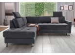 Ecksofa SIT & MORE "Pablo L-Form", grau (dunkelgrau), B:233cm H:78cm T:196cm, Struktur fein (100% Polyester);Struktur (100% Polyester), Sofas, Ecksofa, wahlweise mit Schlaffunktion