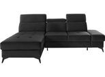 Ecksofa OTTO HOME "Cardiz L-Form", grau (anthrazit), B:246cm H:83cm T:173cm, Webstoff (100% Polyester);Luxus-Microfaser Paris (90% Polyester/10% Polyamid);Struktur fein (100% Polyester);Samtoptik (100% Polyester), Sofas, Ecksofa, inkl.Kopfteilverstellung und Federkern wahlweise mit Schlaffunktion
