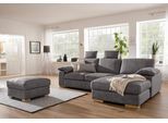 Ecksofa OTTO HOME "Ventura L-Form", grau (anthrazit), B:277cm H:86cm T:172cm, Luxus-Microfaser in Lederoptik (100% Polyester);Struktur (100% Polyester);Luxus-Microfaser (90% Polyester, 10% Polyamid), Sofas, Ecksofa, wahlweise mit Schlaffunktion und Schlaffunktion/Bettkasten