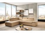 Ecksofa SIT & MORE "Valantine L-Form, B: 272 cm, Leder, mit Arm- und Kopfteilverstellung", braun (cappuccino), B:272cm H:73cm T:226cm, Sofas, Ecksofa, mit Arm- & Kopfteilverstellung, optional mit Schlaffunktion