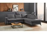Ecksofa HOME AFFAIRE "Lolland L-Form", grau (steel), B:249cm H:88cm T:212cm, Struktur imprägniert - feucht abwischbar (100% Polyester);Struktur Flausch (90% Polyester, 10% Polyamid);Luxus-Microfaser ALTARA NUBUCK (100% Polyester), Sofas, Ecksofa, Wahlweise mit Schlaffunktion und Stauraum, auch mit abwischbarem Bezug