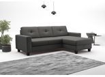 Ecksofa OTTO HOME "Varese", grau (anthrazit), B:239cm H:91cm T:164cm, Sofas, Ecksofa, wahlweise mit Schlaffunktion und Bettkasten