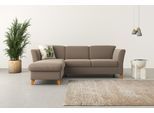 Ecksofa HOME AFFAIRE "Trelleborg L-Form", beige (dunkelbeige), B:249cm H:86cm T:162cm, 100% Polyester, Sofas, Ecksofa, Federkern-Polsterung, wahlweise mit Schlaffunktion und Bettkasten