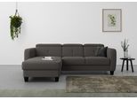 Ecksofa SIT & MORE "Belluci L-Form", grau (dunkelgrau), B:247cm H:85cm T:170cm, Sofas, Ecksofa, inklusive Federkern, wahlweise mit Schlaffunktion und Bettkasten
