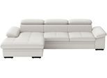 Ecksofa SIT & MORE "Viola, Leder, L-Form, B: 260 cm, mit Armteil- und Kopfteilvertsellung", weiß (reinweiß), B:260cm H:73cm T:174cm, Sofas, Ecksofa, optional mit Schlaffunktion