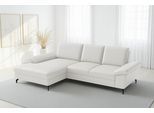 Ecksofa SIT & MORE "Chelsea L-Form, B: 264 cm, Leder, inkl. Sitztiefen-&Armteilverstellung", reinweiß, B:264cm H:89cm T:174cm, Sofas, Ecksofa, optional mit Schlaffunktion und Bettkasten
