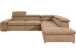 Ecksofa SIT & MORE "Alcatraz L-Form", braun (macchiato), B:272cm H:94cm T:226cm, Struktur fein (97% Polyester, 3% Polyamid);Luxus-Microfaser ALTARA NUBUCK (95% Polyester, 5% Baumwolle);Struktur (100% Polyester), Sofas, Ecksofa, wahlweise mit Schlaffunktion