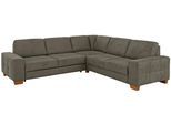 Ecksofa OTTO HOME "Puccini L-Form", braun (savannah), B:276cm H:86cm T:271cm, Luxus-Microfaser Lederoptik (100% Polyester);Luxus-Microfaser (100% Polyester);Luxus-Microfaser ALTARA NUBUCK (100% Polyester), Sofas, Ecksofa, mit Federkern, Sitztiefenverstellung, Kontrastnaht