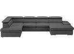 Wohnlandschaft SIT & MORE "Valantine U-Form, B: 349 cm", braun (mocca), B:349cm H:73cm T:226cm, Sofas, Wohnlandschaft, mit Arm- & Kopfteilverstellung, optional mit Schlaffunktion