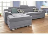 Ecksofa SIT & MORE "Top Andiamo L-Form", grau, B:270cm H:93cm T:165cm, Kunstleder SOFTLUX;Struktur ( 100% Polyester), Sofas, Ecksofa, wahlweise mit Schlaffunktion, inklusive Kopfteilverstellung