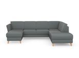 Wohnlandschaft SIT & MORE "Visby U-Form", grau, B:303cm H:87cm T:213cm, Sofas, Wohnlandschaft, wahlweise mit Schlaffunktion und Stauraum, frei im Raum stellbar