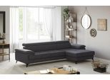 Ecksofa OTTO HOME "Astra L-Form, B: 300 cm", grau (lava), B:300cm T:169cm, 100% Polyester (PES), Sofas, Ecksofa, mit Kopfteilverstellung, optional Schlaffunktion & Bettkasten