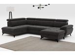 Wohnlandschaft COTTA "Hudson", braun (mud), B:324cm H:100cm T:207cm, Sofas, Wohnlandschaft, mit Kopfteilverstellung, optional Schlaffunktion & Bettkasten