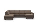 Wohnlandschaft OTTO HOME "County U-Form", braun (nuss), B:309cm H:81cm T:213cm, Luxus-Microfaser (100% Polyester);Struktur fein (100% Polyester);Luxus-Microfaser weich (9ß% Polyester, 10% Polyamid), Sofas, Wohnlandschaft, wahlweise Ottomane links oder rechts, mit Federkern-Polsterung