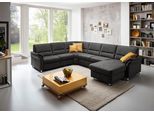 Wohnlandschaft DIE PLANBAR "ZE-EM16033 U-Form, Breite 330 cm", grau (mammut anthrazit), B:330cm T:262cm, 100% Polyester, Sofas, Wohnlandschaft, wahlweise mit Kopfstützen und Schlaffunktion