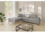 Ecksofa SIT & MORE "Morris Jubi L-Form, B: 247 cm", grau (hellgrau), B:247cm H:83cm T:171cm, 95% Polyester, 5% Polyamid, Sofas, Ecksofa, mit Armteilfunktion & 1 Zierkissen, optional Schlaffunktion