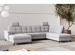 Wohnlandschaft SIT & MORE "Zora", silber, B:319cm H:92cm T:212cm, 90% Polyester 10% Polyamid, Sofas, Wohnlandschaft, wahlweise mit Schlaffunktion und Bettkasten