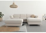 Ecksofa SIT & MORE "Apulia L-Form", beige (creme), B:250cm H:78cm T:185cm, Webstoff (100% Polyester);Struktur weich (90% Polyester, 10% Polyamid);Luxus-Microfaser Euphoria (100% Polyester);Samtoptik (100% Polyester), Sofas, Ecksofa, wahlweise Schlaffunktion, Bettkasten und Kopf- und Armteilverstellung