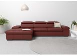 Ecksofa OTTO HOME "Alberto L-Form", rot (merlot), B:286cm H:73cm T:174cm, Luxus-Microfaser Lederoptik (100% Polyester);Luxus-Microfaser ALTARA NUBUCK (100% Polyester);Luxus-Microfaser weich (90% Polyester, 10% Polyamid);Microfaser Antiklederoptik, Sofas, Ecksofa, mit Kopfteilverstellung, wahlweise mit Schlaffunktion