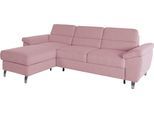 Ecksofa SIT & MORE "Sorano L-Form", rosa (altrosa), B:250cm H:88cm T:161cm, Sofas, Ecksofa, wahlweise mit Schlaffunktion und Bettkasten